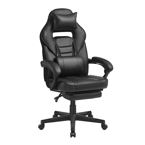 Gaming 02 - Chaise de bureau gaming confortable avec support de jambes