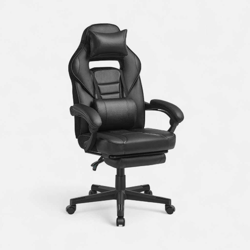 Gaming 02 - Chaise de bureau gaming confortable avec support de jambes