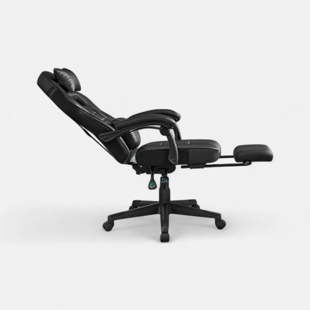 Gaming 02 - Chaise de bureau gaming confortable avec support de jambes